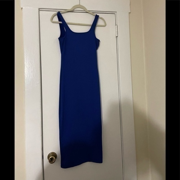 Blue‎ bodycon tight maxi dress size Small - Picture 4 of 10
